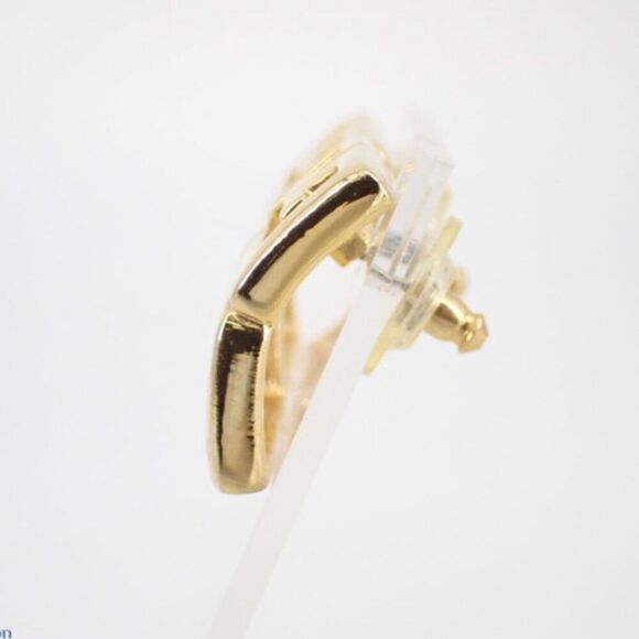 Vintage Givenchy Gold Square Logo Pierced Earrings ✨ - Picture 3 of 3